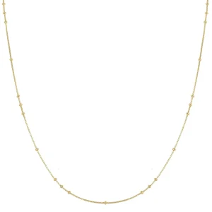 Gold Mini Bead Station Necklace