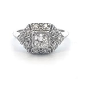 Princess Cut Vintage Inspired Diamond Ring
