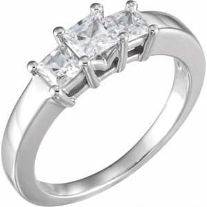 3 Stone Princess Cut Anniversary Ring