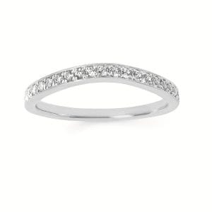 Curved Diamond Wedding Band