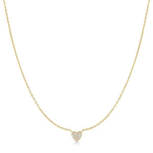 Gold Pavé Heart Necklace