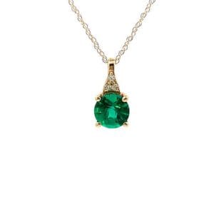 Created Emerald and Diamond Necklace