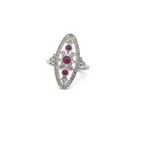 Vintage Inspired Ruby Fashion Ring