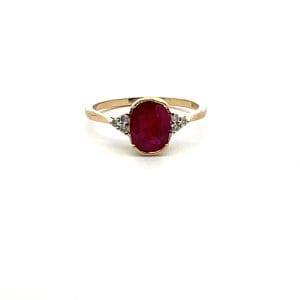 Half Bezel Ruby Ring