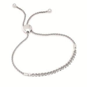 Diamond Line Silver Bolo Bracelet