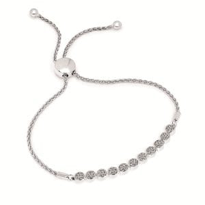 Diamond Line Silver Bracelet