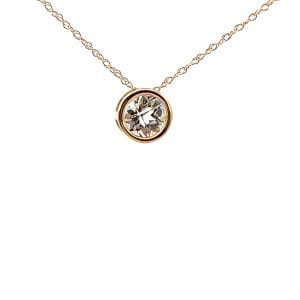 Bezel Set White Topaz Necklace