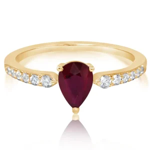 Tear Drop Ruby Ring
