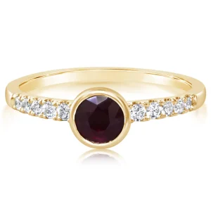 Bezel Set Ruby and Diamond Ring