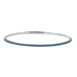 Synthetic Blue Topaz Flex Bracelet