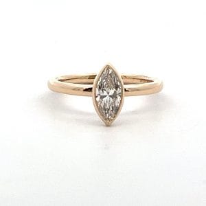Lab Grown Bezel Set 1ct Marquise Engagement Ring