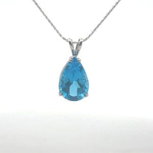 Pear-Cut Blue Topaz Necklace