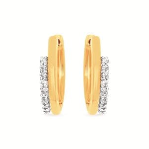 Diamond and Gold Hoop Earrings