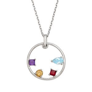 Multi Colored CZ Scattered Necklace