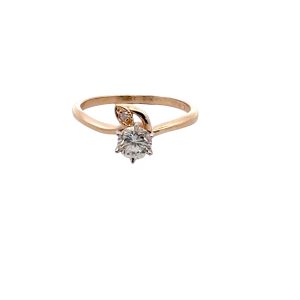 Leaf Detail Engagement Ring