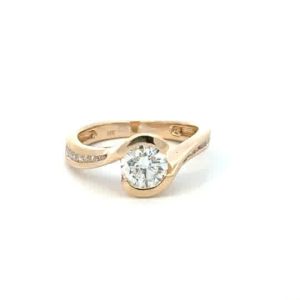 Half Bezel Engagement ring