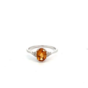 Elegant Oval Citrine Ring