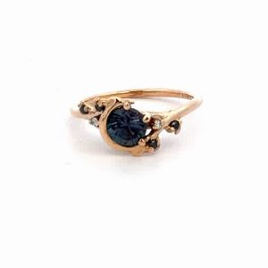 Created Alexandrite Half Moon Ring