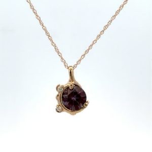 Created Alexandrite Half Moon Necklace