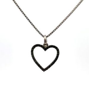 Black Diamond Heart Necklace