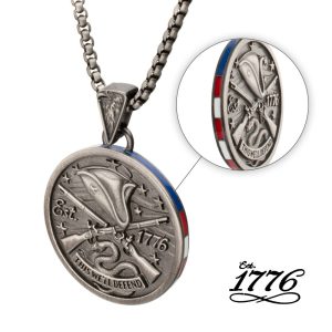 EST. 1776: This We'll Defend - Flag Profile Minuteman Medallion Pendant