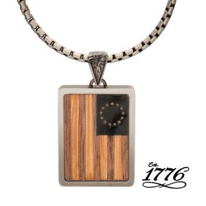 EST. 1776: Betsy Ross Flag - Wood Inlay Pendant