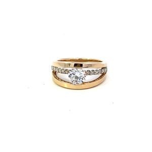 Free Form Diamond Bride Engagement Ring Mounting