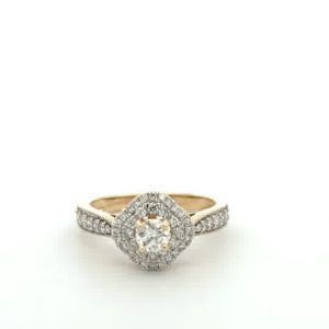 Double Halo Engagement Ring