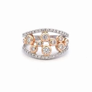 Bezel Set Scattered Diamond Fashion Ring
