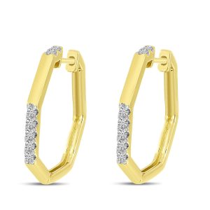 Geometric Gold and Diamond Hoops
