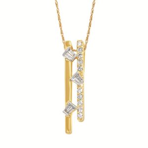 Two Bar Diamond Scattered Necklace