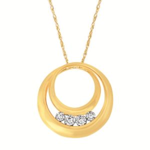 Double Circle Diamond Necklace