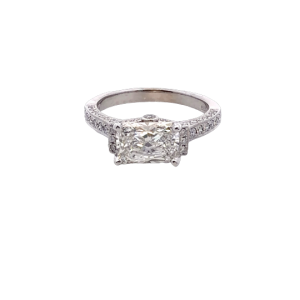 East West Radiant Cut Lab Diamond Ring