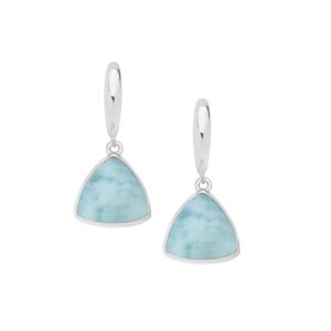 Silver Larimar Post Earrings