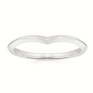Miligrain Chevron Wedding Band