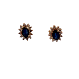 Sapphire Halo Earrings