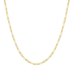 Gold Plated Paper Clip Chain Necklace
