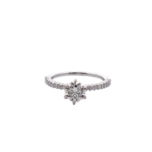 Accented Solitaire Lab Grown Engagement Ring