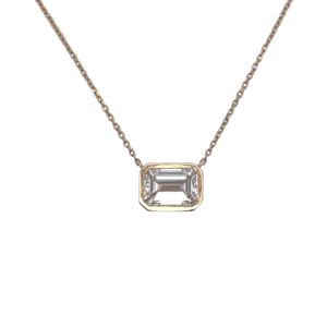 East West Bezel Set Lab Grown Diamond Necklace